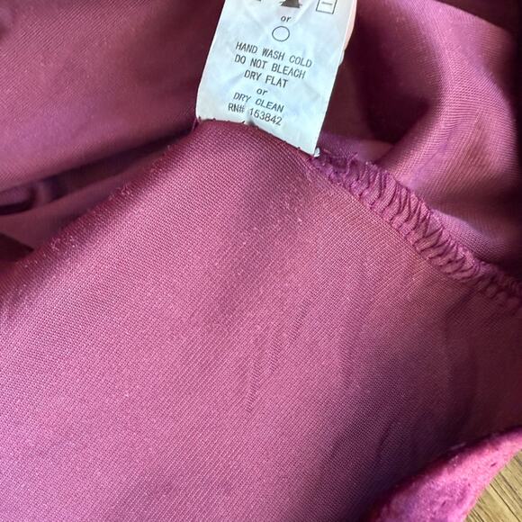 MELLODAY Crushed Velvet Ruched Long Sleeve Top Burgundy Lrg Whimsigoth Witchy - Picture 12 of 16